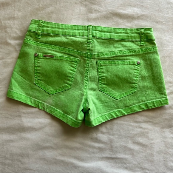 Celebrity Pink Lime Green Denim Short Shorts  Size 3 - Picture 2 of 9